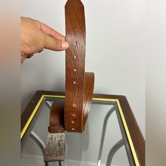 American Living Genuine Brown leather Buckle Belt Size L WOMENS unisex - Picture 6 of 12